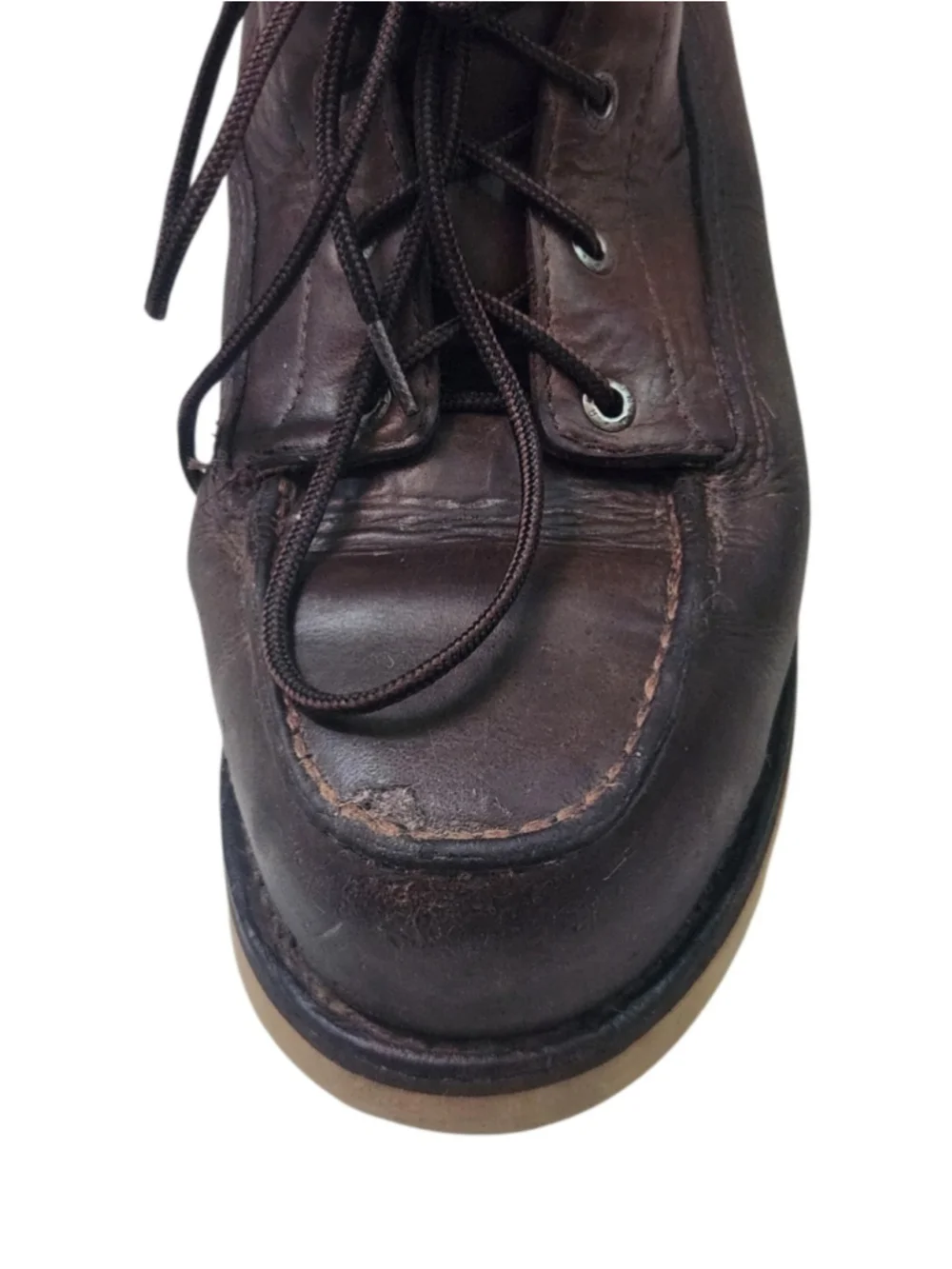 Red Wing Shoes Brown Leather Work Boots with Tan Sole